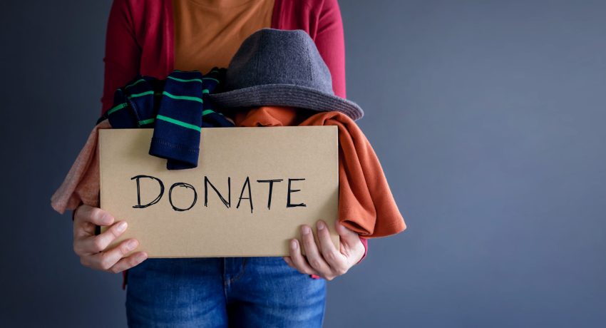 box filled with clothing to be donated