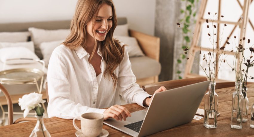 woman working on computer